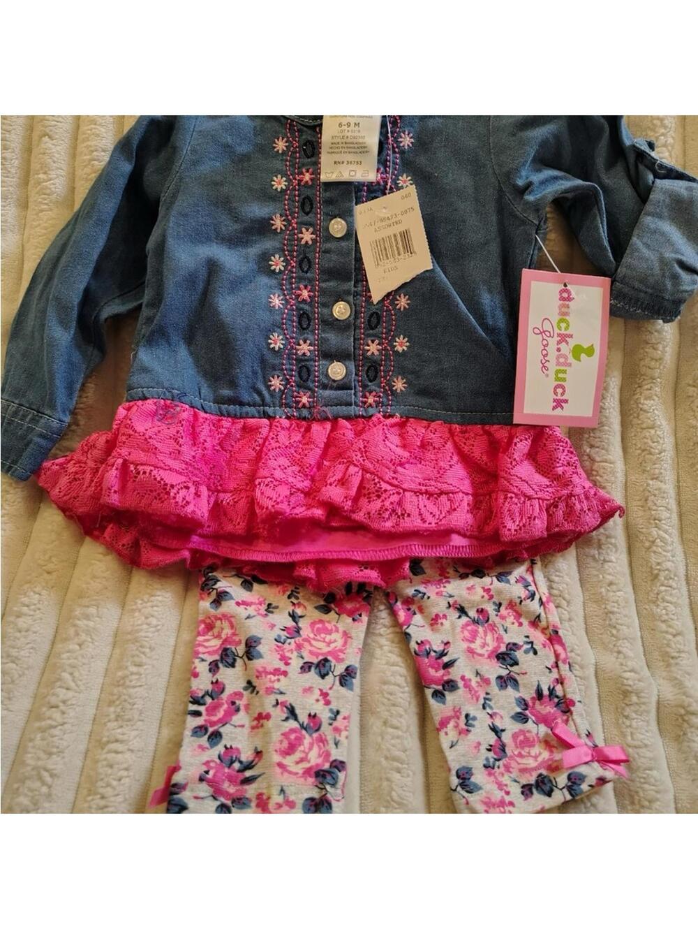 Duck Duck Goose Baby Girl Outfit Size 6/9 Months New with Tags
